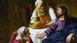 Jesus in the house of Mary and Martha