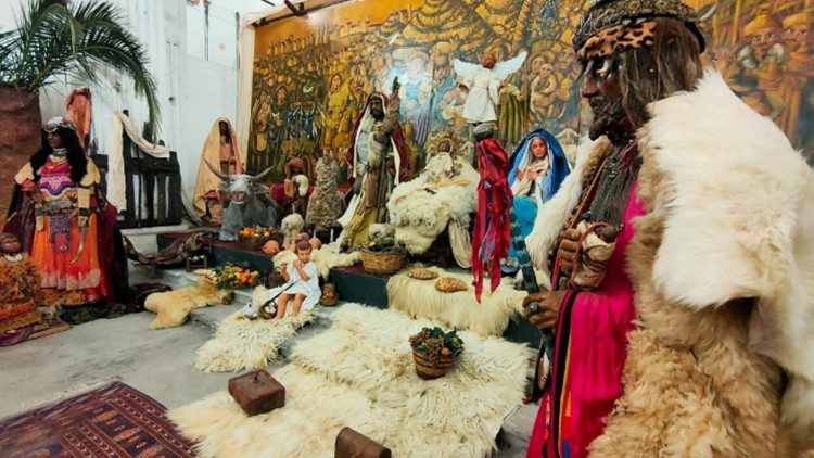 Un particolare del presepe di Mario e Marco Agrestini