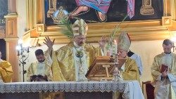 Vigilia Pascual en Zaporizhzhia con el nuncio Visvaldas Kulbokas. Credits: rkc.zp.ua