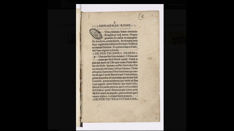 Mirabilia Urbis Romae, Treviso 1475, Biblioteca Apostolica Vaticana, Inc. IV. 336 (int. 1) &copy;2016 Biblioteca Apostolica Vaticana