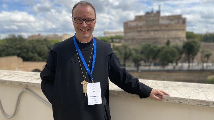 Abt Urban Federer bei einem Besuch in Rom