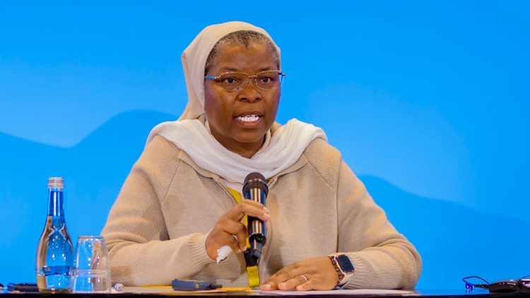 In the picture above, Sr. Ester Lucas, theologian presented SECAM Bishops document on Polygamy