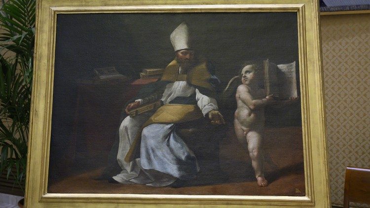 A restaurált Szent Ágoston festmény