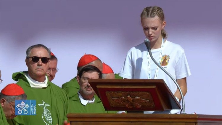 Hanna Bienek podczas Mszy św. na Tor Vergata pod przewodnictwem Ojca Świętego Leona XIV