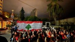 Gebetswache in Beirut, fünf Jahre nach der Explosion im Hafen