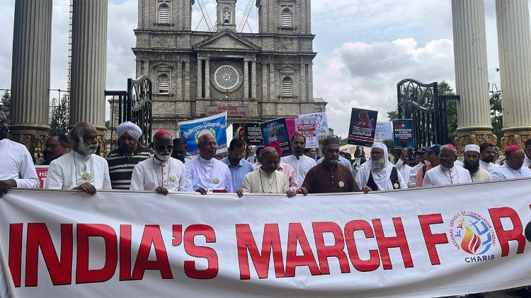 Faith leaders from various communities march together in a united stand for life