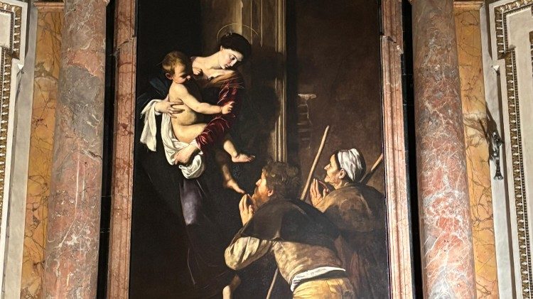 Madonna pielgrzym&oacute;w - obraz Caravaggia. Fot. WOjciech Rogacin