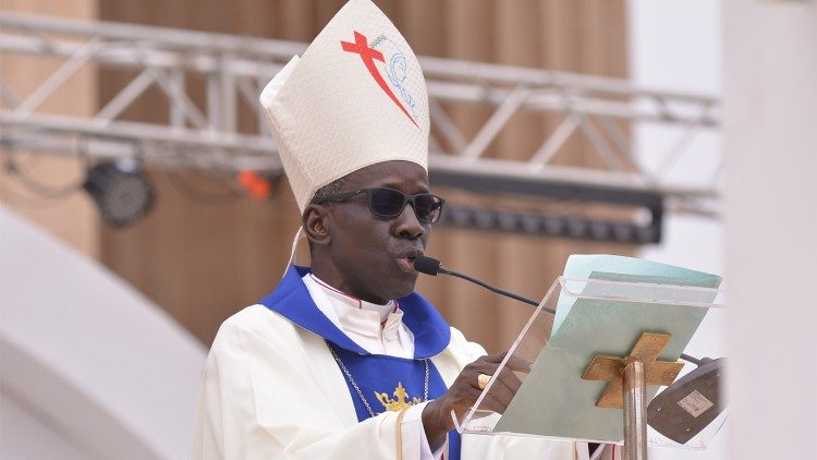 Mgr Marcelin Yao Kouadio, évêque de Daloa et président de la Conférence épiscopale ivoirienne, au cours de la messe de clôture des JNJ.