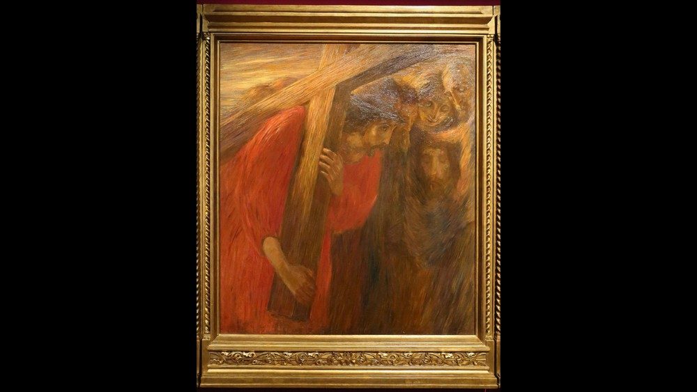 Gaetano Previati (1852-1930), peintre italien, La Véronique, Via Crucis, © Musées du Vatican - Fabrique de Saint-Pierre. 