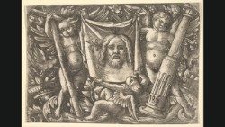 Das Schweißtuch der Veronika in einer historischen Darstellung