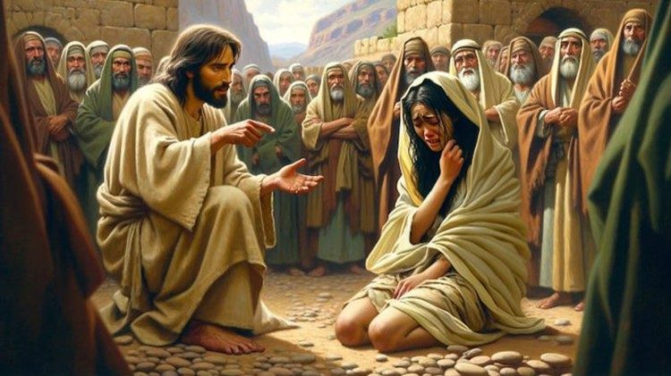 Jésus et la Femme accusée du délit d'adultère - Photo d'illustration