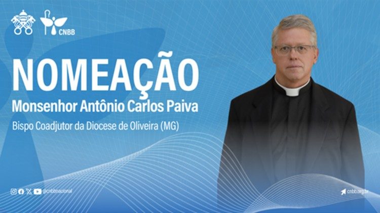 Monsenhor Antônio Carlos Paiva foi nomeado bispo coadjutor da Diocese de Oliveira