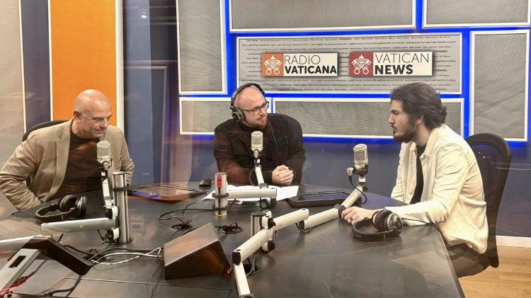 Andrea De Angelis insieme a Massimiliano Romeo Piparo e Luca Gaudiano