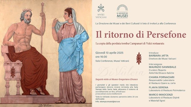 Die Vatikanischen Museen zeigen die originalgetreue Kopie des Malers und Archäologen Carlo Ruspi. die Hades und Persephone zeigt