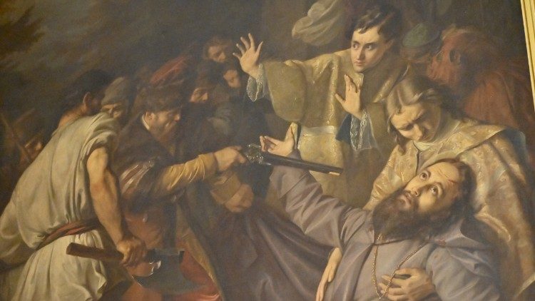 Obraz przedstawiający męczeństwo św. Jozafata w kościele pw. Narodzenia NMP w Białej Podlaskiej