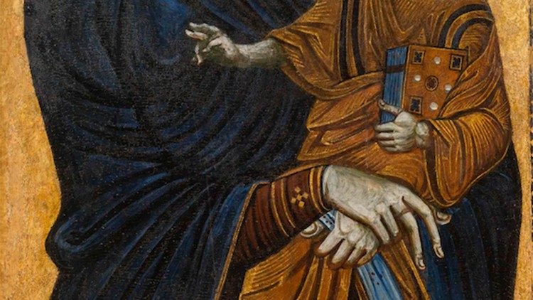 Detalle de las manos de la Virgen y del Hijo