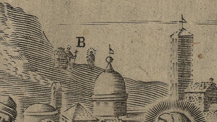 Camillo Cungi, [La prima testimonianza di san Giovanni Battista], incisione a bulino (particolare)