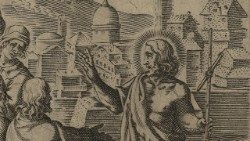 Camillo Cungi, "El primer testimonio de San Juan Bautista" (grabado a buril) - detalle