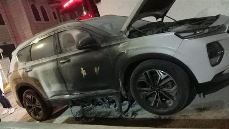 Settler attack on a home in Taybeh, West Bank