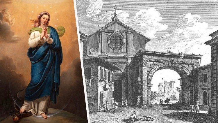 Абраз Францішка Смуглевіча "Беззаганнае Зачацце" і касцёл святога Віта ў Рыме