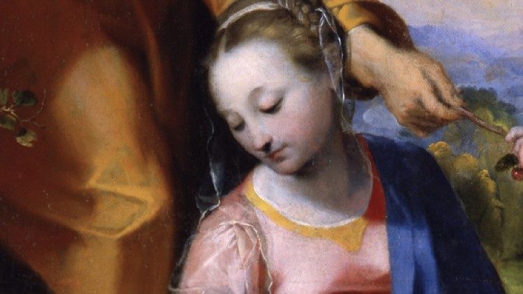 Federico Barocci. Riposo durante la fuga in Egitto (Madonna delle ciliegie). Citt&agrave; del Vaticano, Musei Vaticani (particolare)