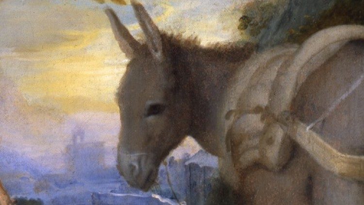 Federico Barocci. Riposo durante la fuga in Egitto (Madonna delle ciliegie). Citt&agrave; del Vaticano, Musei Vaticani (particolare)