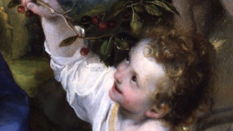 Federico Barocci. Riposo durante la fuga in Egitto (Madonna delle ciliegie). Citt&agrave; del Vaticano, Musei Vaticani (particolare)