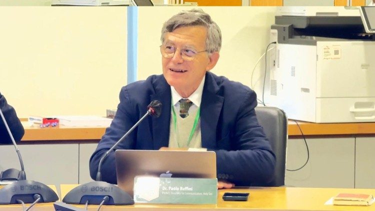 Dr Paolo Ruffini speaks at the meeting