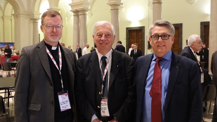  Hans Zollner, Kevin Hyland, and Michel Veuthey, organisers of the anti-trafficking conference