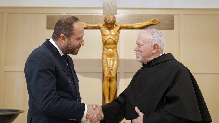 Il Priore provinciale degli agostiniani del Midwest USA Fr. Anthony Pizzo e Francesco Augurusa presidente della Fondazione Antonio Emanuele Augurusa