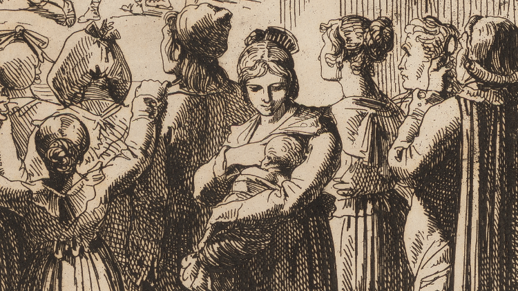  Bartolomeo Pinelli, La representaci&oacute;n del Bel&eacute;n en Roma - Santa Navidad, 1821, grabado, detalle &copy; Biblioteca Apost&oacute;lica Vaticana