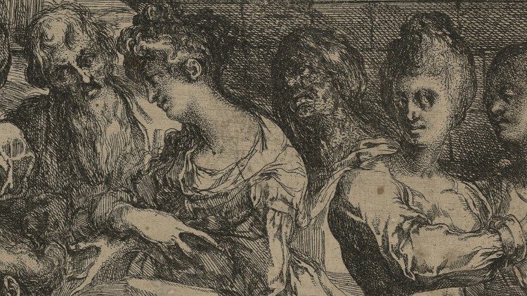 Jacques Bellange, Adorazione dei Magi, incisione ad acquaforte, 1611-1616, particolare, &copy; Biblioteca Apostolica Vaticana 