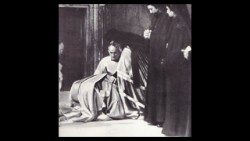 Pope Paul VI kneels to kiss the feet of Orthodox Metropolitan Meliton of Chalcedon in December 1975