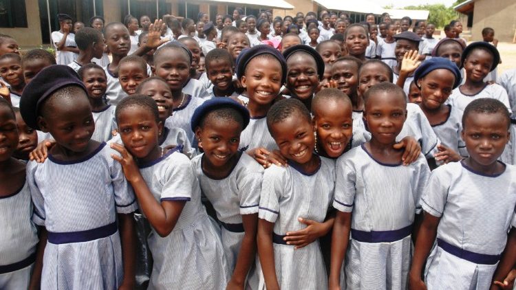 An old picture of some of the learners at St Marys - Papiri, Nigeria