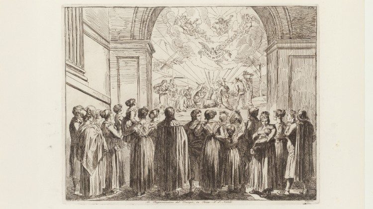 Bartolomeo Pinelli (Roma 1781-Roma 1835), La representaci&oacute;n del Bel&eacute;n en Roma - Santa Navidad, 1821, grabado, en [Varios trajes inventados y grabados por Bartolomeo Pinelli en 25 l&aacute;minas], [Roma, en casa de Luigi Fabri, Via di Capo le Case n.&deg; 3, 1822]. BAV, Grabados IV.2, l&aacute;mina 28 &copy; Biblioteca Apost&oacute;lica Vaticana