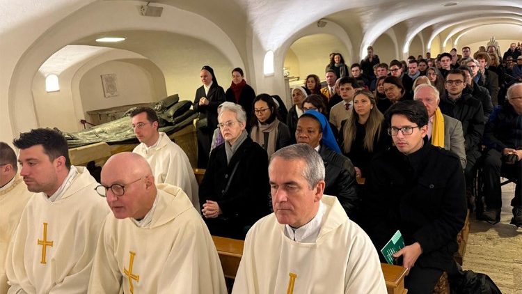 Several members of the faithful attend the Mass on Wednesday