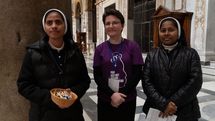 Beim Flash Mob im römischen Viertel Trastevere, 5.2.2025