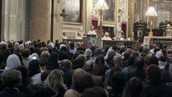 Kardinal Arborelius predikar i sin titelkyrka Santa Maria degli Angeli i Rom på Kyndelsmässodagen, den 2 februari 2025. 780 pilgrimer från Sverige och Norge var närvarande