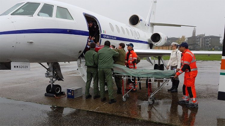 Uno dei trasporti sanitari d'urgenza