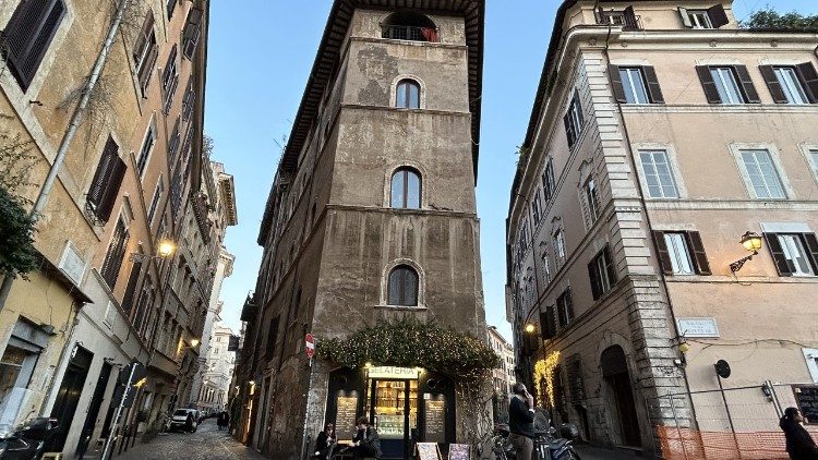 Il bivio di via del Pellegrino e via di Monserrato