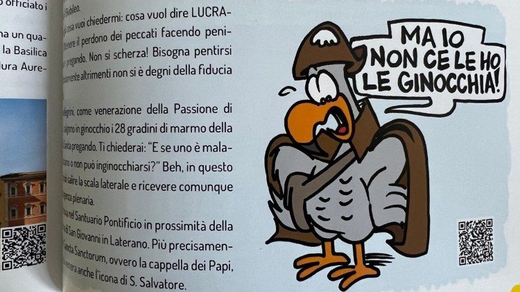La guida del libro "Il Giubileo" è un falco pellegrino.