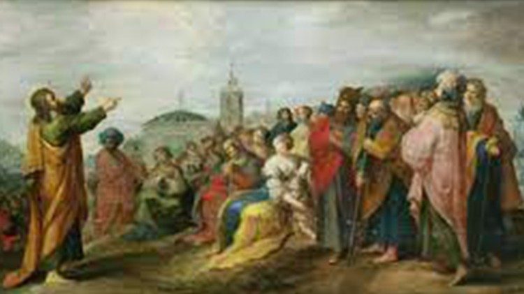 In jener Zeit begleitten viele Menschen Jesus....