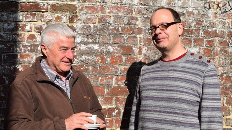 Br. Michael Schöpf (R) on the ground 