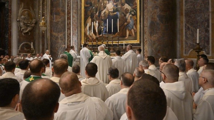 2025.02.20 Msza św. przy grobie św. Jana Pawła II (ks. Marek Weresa)