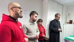 Єпископ Олександр Язловецький в офісі Карітас-Спес в Києві