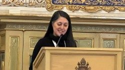 Irmã Neusa Santos durante a Conferência para Comunicadoras religiosas