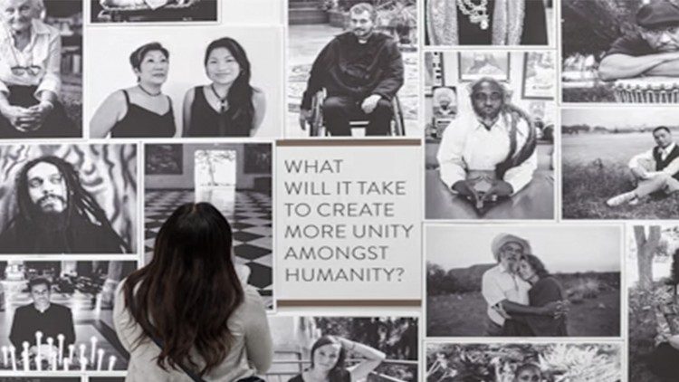 Visitor in front of one of the ‘Seeing the Other’ exhibit panels