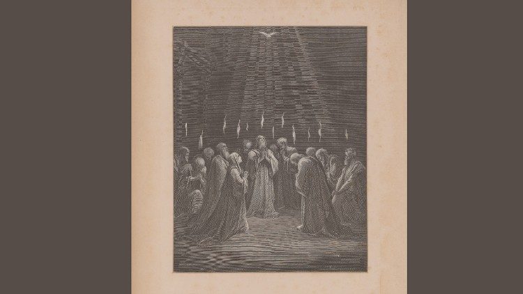  Paul Jonnard-Pacel de Gustave Doré, [Pentecostés], xilografía, en Gustave Doré, [La Biblia], Deventer 1887. BAV, Grabados II.337, cuadro 41.
