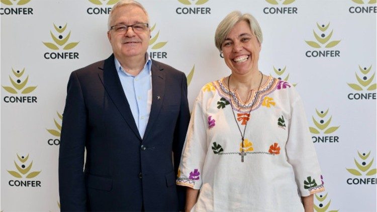 Jesús Díaz Sariego, OP, presidente reelegido de CONFER y Cinta Bayo, vicepresidenta
