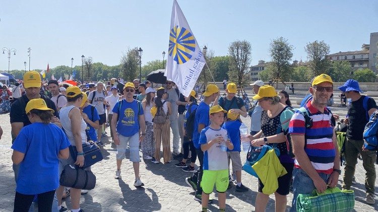 Pellegrini in Piazza PIa